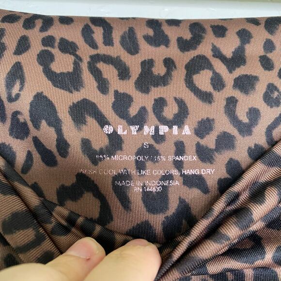 Olympia Activewear Brown Leopard Print Leggings - Picture 5 of 9